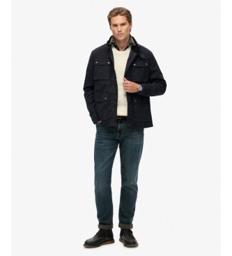 Superdry Merchant WAX Racer jas marineblauw