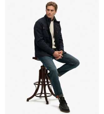 Superdry Merchant WAX Racer jas marineblauw