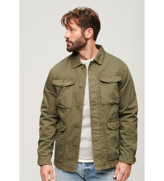 Superdry Lichtgewicht geborduurd militair jack M65 groen