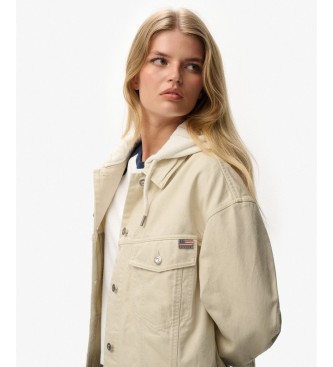 Superdry Relaxed Kapuzenjacke beige