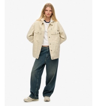 Superdry Relaxed Kapuzenjacke beige