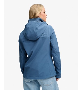 Superdry Blå softshell-jakke med hætte, model Classic Trekker