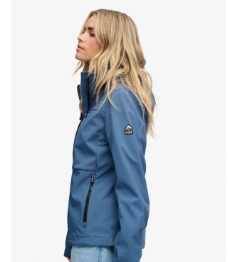Superdry Blå softshell-jakke med hætte, model Classic Trekker
