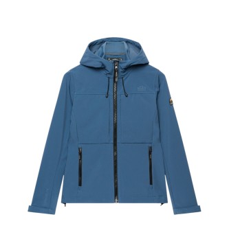 Superdry Blå softshell-jakke med hætte, model Classic Trekker