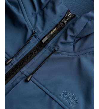 Superdry Blå softshell-jakke med hætte, model Classic Trekker