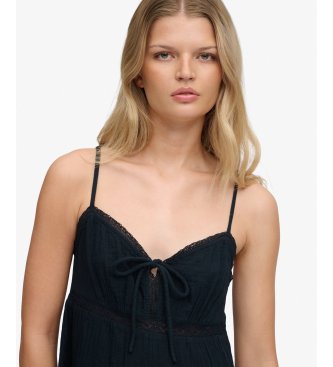 Superdry Vestido Cheesecloth Tiered Mini marinho