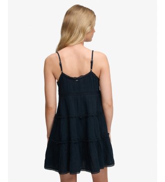 Superdry Vestido Cheesecloth Tiered Mini marinho