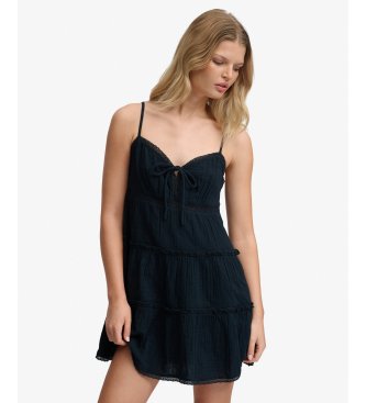 Superdry Vestido Cheesecloth Tiered Mini marinho