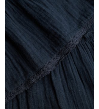 Superdry Vestido Cheesecloth Tiered Mini marinho