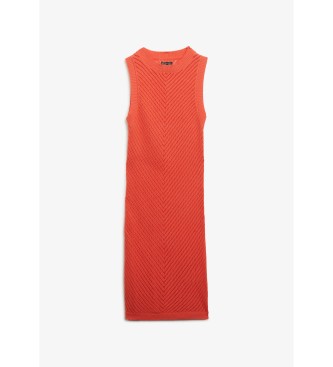 Superdry Vestido em croch Chevron coral