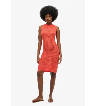 Superdry Vestido em croch Chevron coral