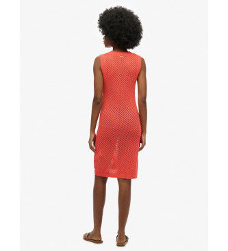 Superdry Vestido em croch Chevron coral