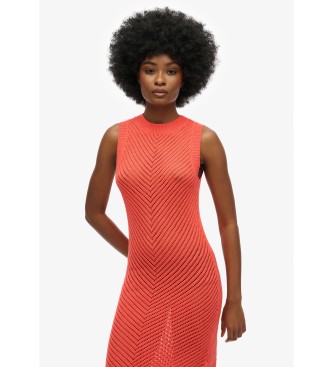 Superdry Vestido em croch Chevron coral