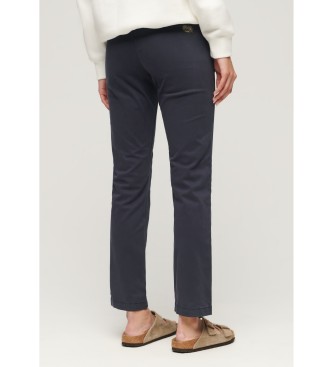 Superdry Pantaln Chino de tiro medio marino