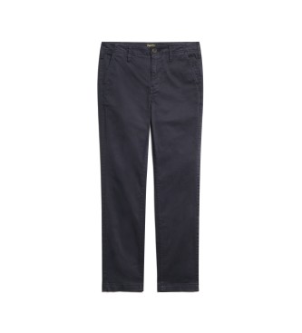 Superdry Średnie granatowe spodnie chino