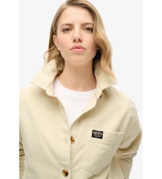 Superdry Sovracamicia in velluto a coste spesso beige