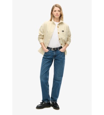 Superdry Beige dik corduroy overhemd