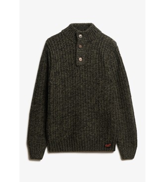 Superdry Czarny gruby sweter z dzianiny