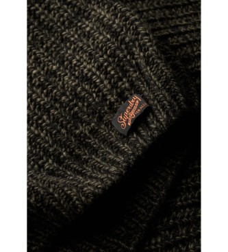 Superdry Czarny gruby sweter z dzianiny