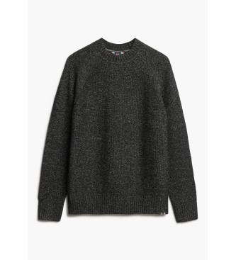 Superdry Gruby czarny sweter raglanowy 