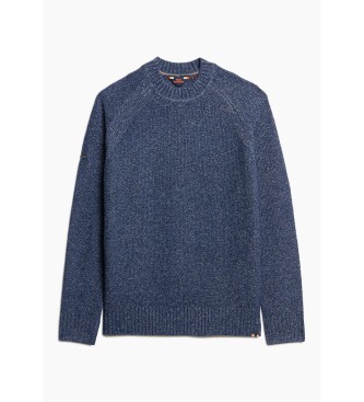 Superdry Granatowy gruby sweter raglanowy