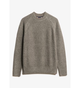 Superdry Brązowy gruby sweter raglanowy