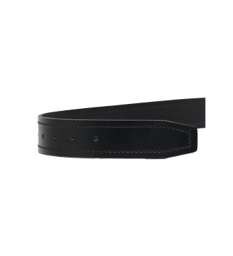 Superdry Cintura in pelle con logo Vintage nero