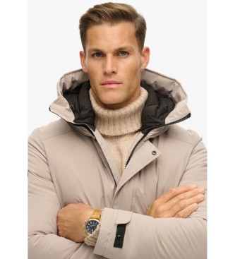 Superdry City beige quilted bomber jacket