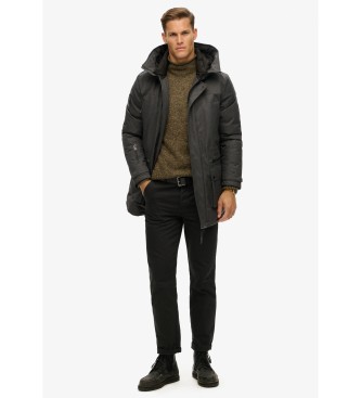 Superdry Gewatteerde tweed parka City grijs