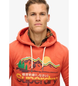 Superdry Felpa con cappuccio grafica arancione Great Outdoors