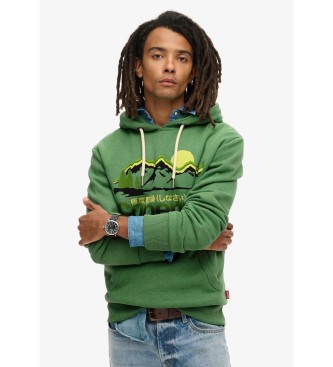 Superdry Great Outdoors grafisk hoodie grn