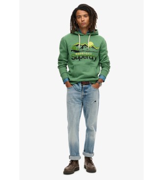 Superdry Sudadera con capucha con grfico Great Outdoors verde