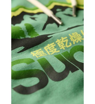 Superdry Sudadera con capucha con grfico Great Outdoors verde