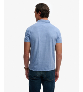 Superdry Polo Classic Bombažno platno modra
