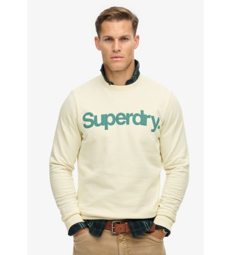 Superdry Klassisches Sweatshirt mit beigem Core-Logo