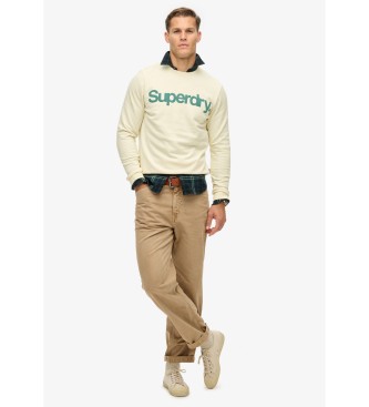 Superdry Klassisches Sweatshirt mit beigem Core-Logo