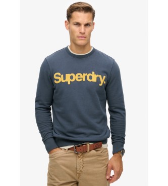 Superdry Sweatshirt clssica com o logtipo Core em azul-marinho