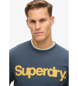 Superdry Klassisk sweatshirt med Core-logotyp marinbl