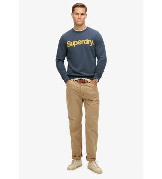 Superdry Sweatshirt clssica com o logtipo Core em azul-marinho