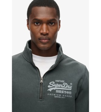 Superdry Jacket with graphic and classic half-zip  black