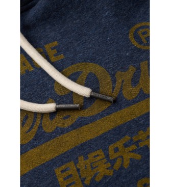 Superdry Grafisch sweatshirt met capuchon en logo Vintage Classic donkergrijs