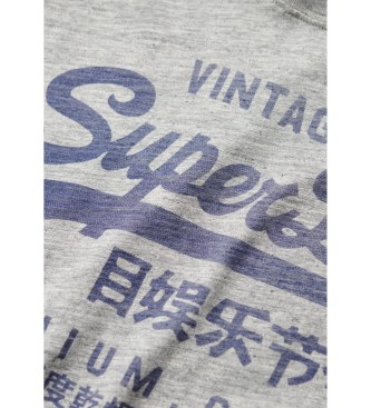 Superdry Klassiek grijs grafisch t-shirt met lange mouwen