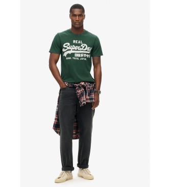 Superdry Camiseta grfica con logotipo Vintage verde