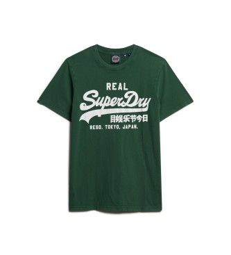 Superdry Camiseta grfica con logotipo Vintage verde