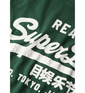 Superdry Camiseta grfica con logotipo Vintage verde