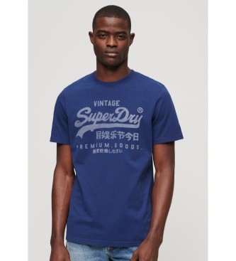 Superdry Heritage Vintage Klassiek Logo T-Shirt Vintage blauw