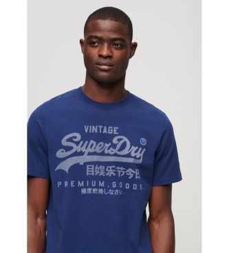Superdry Heritage Vintage Classic Logo T-Shirt Vintage niebieski