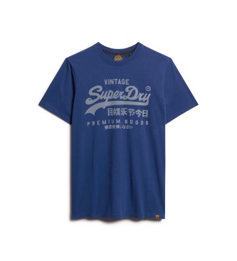 Superdry Heritage Vintage klasična majica z logotipom Vintage modra