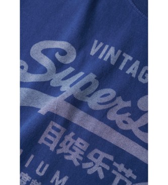 Superdry Heritage Vintage klasična majica z logotipom Vintage modra