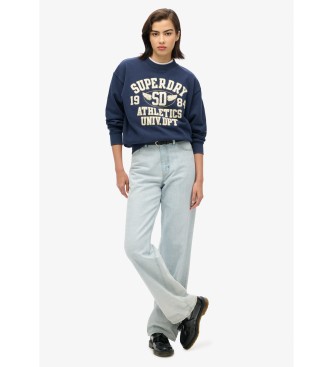 Superdry College Script lockeres Sweatshirt navy